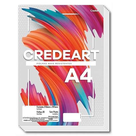 BLOCO PARA DESENHO CREDEART A4 BRANCO 150G C 20 FOLHAS CREDEAL