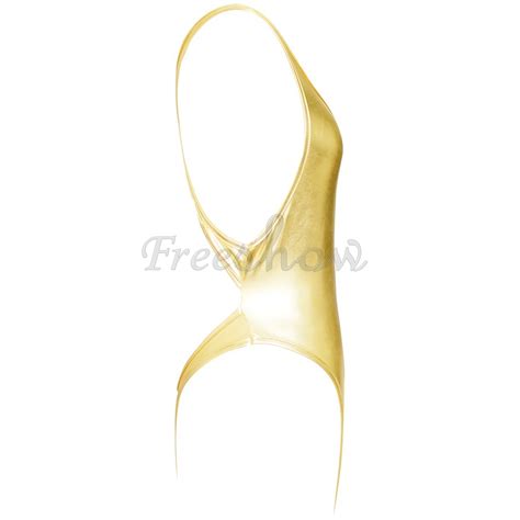 Women S Sexy One Piece Monokini Swimsuit Leotard Wet Look Bikini Thong Swimwear EBay