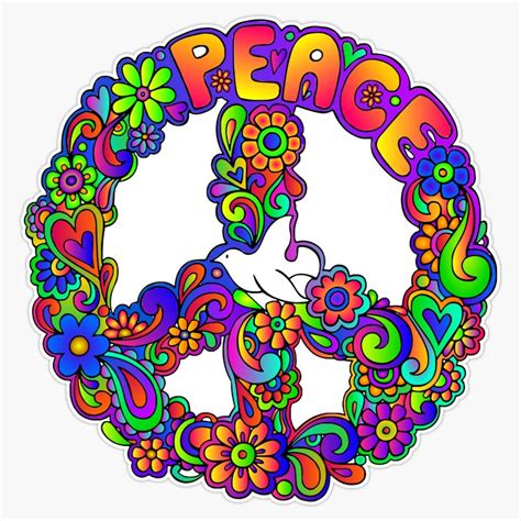 Buy Flower Power Retro Hippie Peace Symbol Vinyl Waterproof Sticker Decal Car Laptop Wall Window