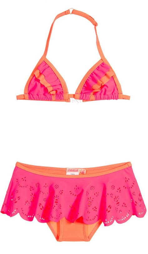 Billieblush Bikini in neon pink mit integriertem Röckchen Billieblush Cinderella Kindermoden