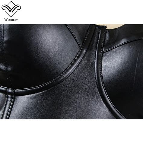 FREE SHIPPING Women Leather Bra Tops Gothic Push Up Bra Corsage Sexy Lingerie JKP Allkpop Shop