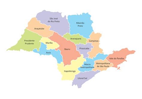 Regiões Do Estado De Sp - Vetores de Mapa De Regiões Do Estado De São Paulo e mais imagens de ...