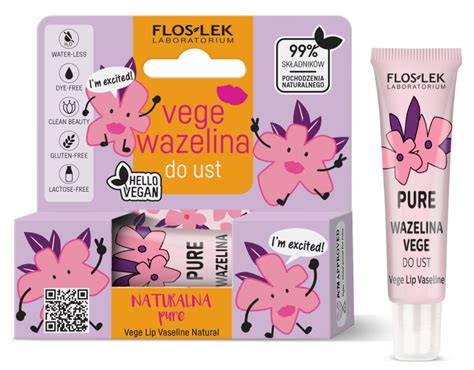 Floslek Vege Lip Care Wazelina Do Ust W Tubce Naturalna Pure Drogeria