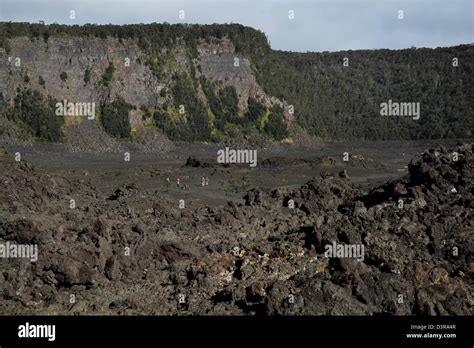 Kilauea iki crater a'a lava cracks Volcanoes National Park Hawaii Stock ...