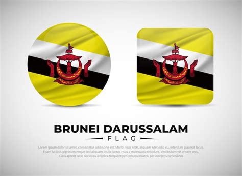 Sammlung Von Brunei Darussalam Flaggen Emblem Symbol Brunei Darussalam