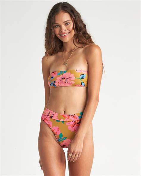 Beach Bazaar Tube Top De Bikini De Tubo Floreado Para Mujer Billabong