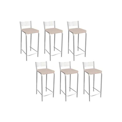 Banqueta De Cozinha G Nova B Kit Un Cromada Nude Madeiramadeira