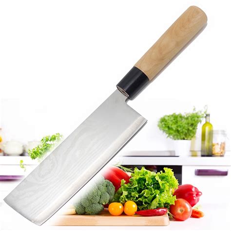 HIKUUI Kitchen Utility Cleaver Vegetable Salad Knives Stainless Steel