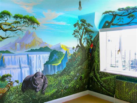 Jungle Mural in girl's room | Sacredart Murals