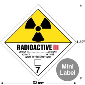 Hazard Class 7 Radioactive Category I Worded High Gloss Label ICC