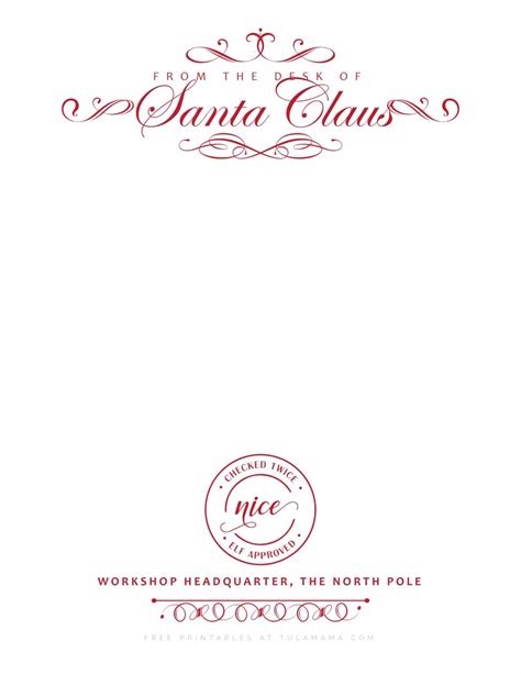 The Cutest Free Printable Santa Letterhead And Christmas Stationery Tulamama