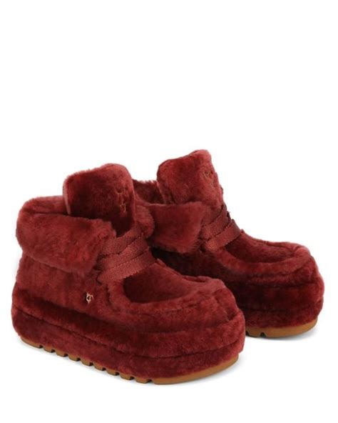 Naked Wolfe Bambi Burgundy Shearling In Red Lyst