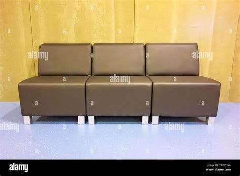 Brown Leather Sofa Modern Style Stock Photo Alamy