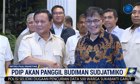 Pdip Panggil Budiman Sudjatmiko Usai Bertemu Prabowo Begini Respons