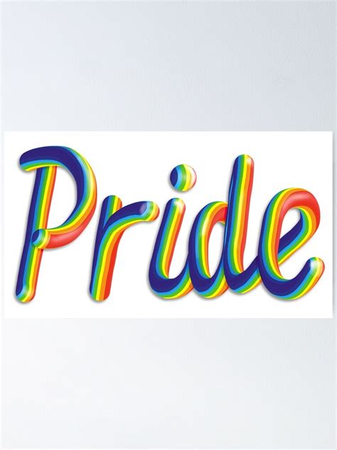 Pride Text Rainbow Flag Gay Pride 3D Lettering Typography Poster For Sale By CShortallArt