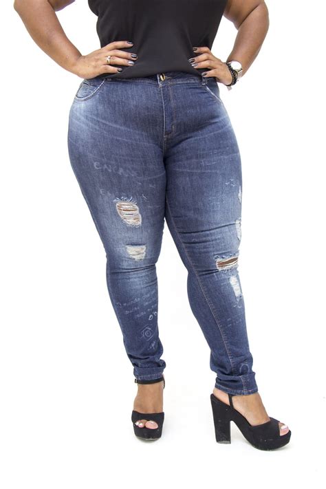 Calça Jeans Plus Size Feminina Rasgadinha Darlook Hot Pants Ane Jeans 12 Anos