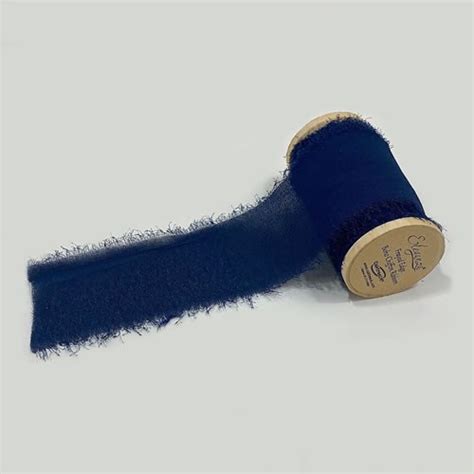 Frayed Edge Chiifon Ribbon Navy Blue Mm Wholesale Florist Supplies Uk