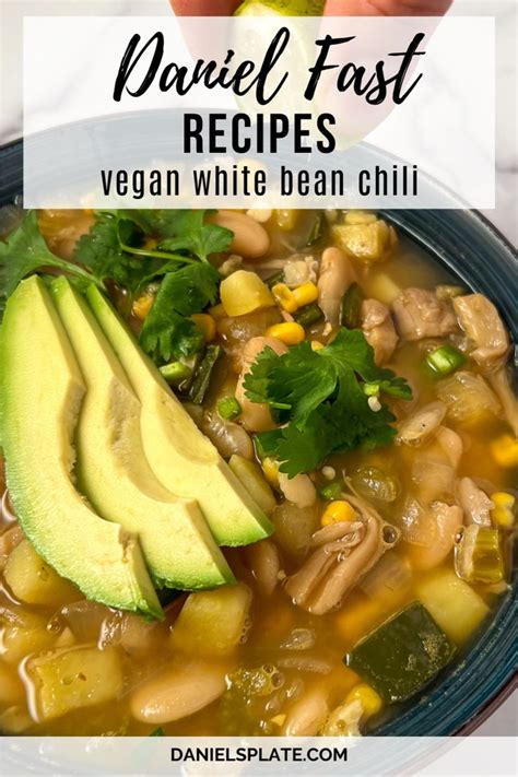 Vegan White Bean Chili Recipe Daniel Fast Recipes Daniel Fast Soup