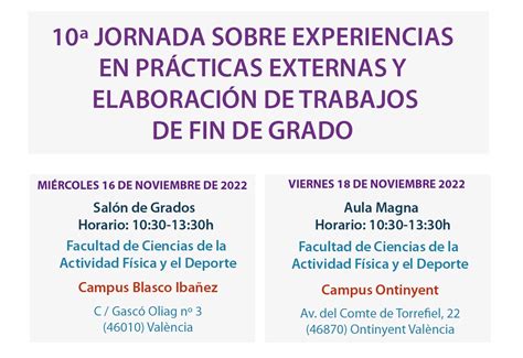 Jornada Sobre Experiencias En Pr Cticas Externas Y Elaboraci N De