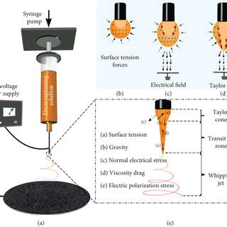 Cartoon Illustration Of A Typical Electrospinning Setup With Important