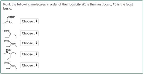 Solved Rank the following molecules in order of their | Chegg.com