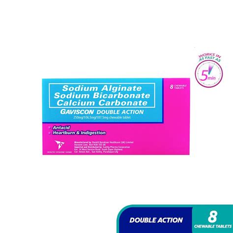 Gaviscon Double Action Sodium Alginate Sodium Bicarbonate Calcium