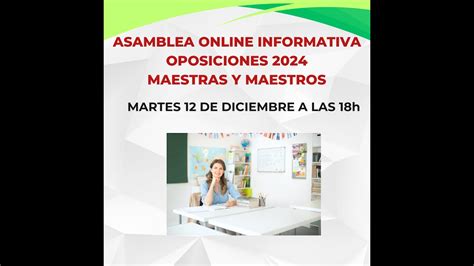 Asamblea Stecyl I Oposiciones Maestras Os Youtube