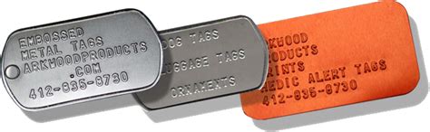 Metal Identification Tags - Arkwood Products, Inc.