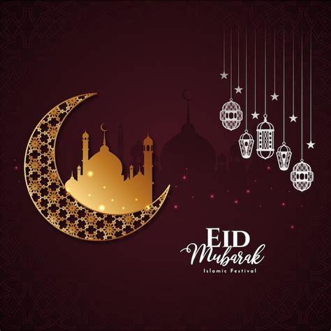 Diseño de fondo de saludo del festival religioso islámico eid mubarak