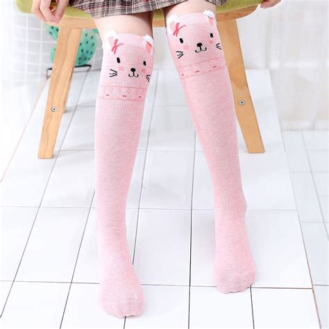 Cartoon Cute Kids Socks Cat Rabbit Animal Baby Socks Knee High Long Leg ...