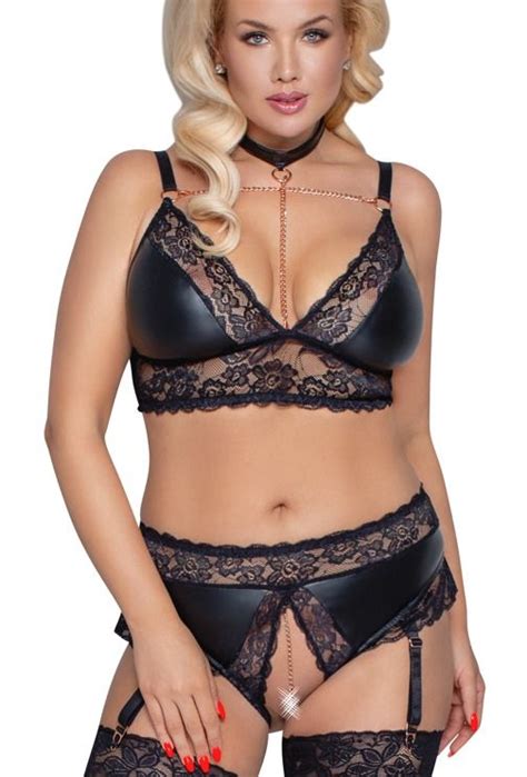 SEXY PLUS MATEN WETLOOK KETTING LINGERIE SET Cocolamar Be