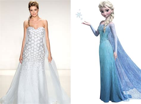 Elsa From Alfred Angelos Disney Princess Wedding Gowns E News