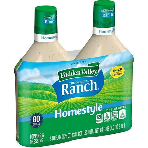 Hidden Valley Original Ranch Homestyle Salad Dressing Gluten Free 40 Fl Oz 2 Count