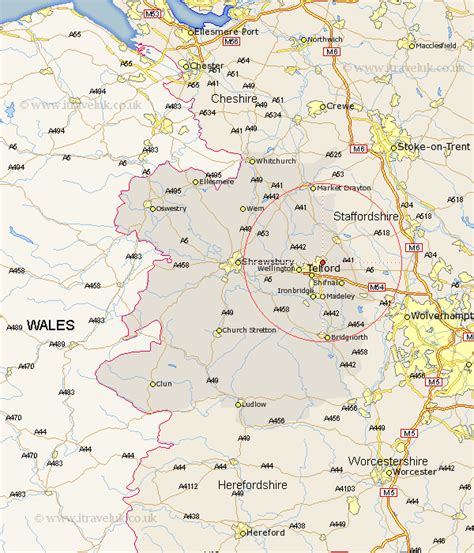 Donnington Map Street And Road Maps Of Shropshire England Uk