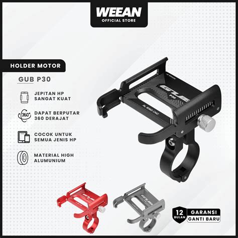 Jual WEEAN Phone Holder GUB P30 Stang Spion Sepeda Motor Full Alumunium