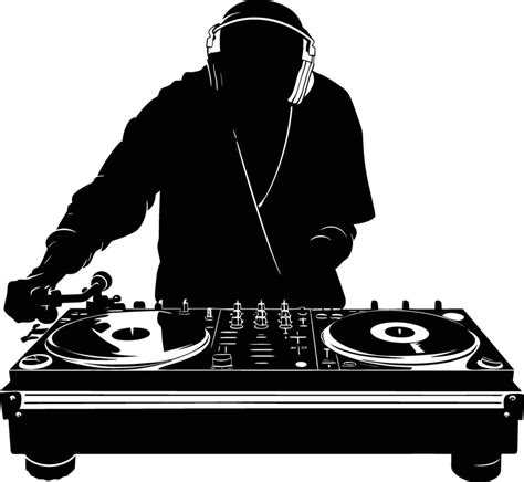 AI generated Silhouette DJ Turntable black color only 38018870 Vector ...