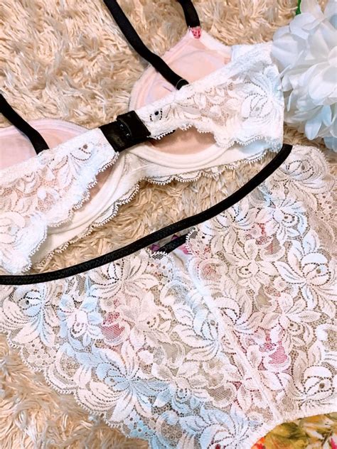 Sexy Vivica Made In Japan Lingerie Set Sheer Floral And Lace Panty Bra C To C Or Size S