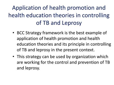 Applications of HP & E Theories and Principles in TB and Leprosy | PPTX
