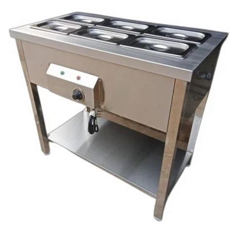 STAINLESS STEEL BAIN MARIE 6 COMPARTMENT 1 2 CONTAINER ELECTRIC