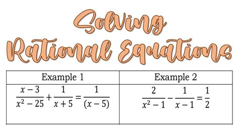 Solving Rational Equations Part 2 General Mathematics Grade 11 Youtube