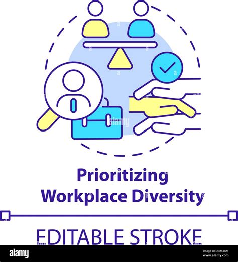 Prioritizing Workplace Diversity Concept Icon Stock Vector Image Art