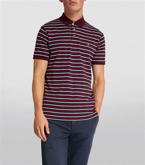 Polo Ralph Lauren Burgundy Striped Polo Shirt Harrods Uk