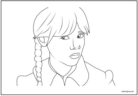 Wednesday Addams Coloring Pages 16 Printable Sheets Simple To Draw