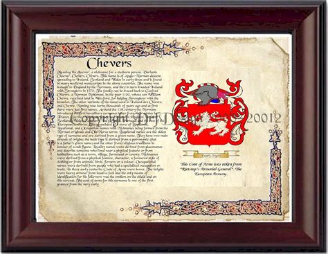 Amazon.com: Chevers Coat of Arms/ Family Crest on Fine Paper and Family ...