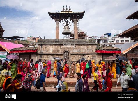 Lalitpur Nepal 6th Sep 2023 Devotees Line Up To Worship Lord