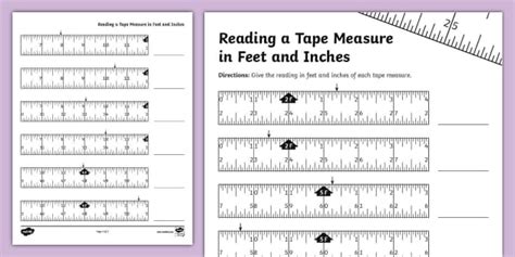 Reading A Tape Measure Worksheet Resource Twinkl Usa Worksheets