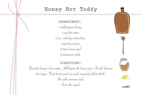 Printable Hot Toddy Recipe Card