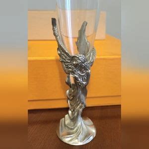 Dining Vintage Seagull Canada Pewter Etain Zinn Handblown Glass