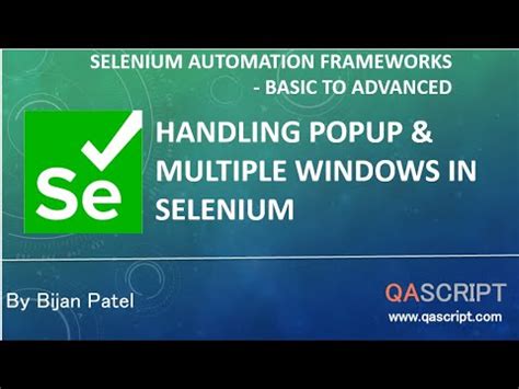 Selenium Automation Framework Tutorial Handling Popup Multiple