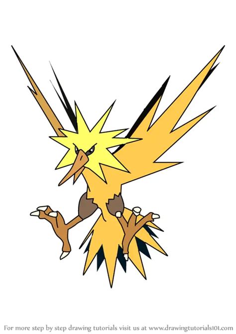 How to Draw Zapdos from Pokemon GO (Pokemon GO) Step by Step ...